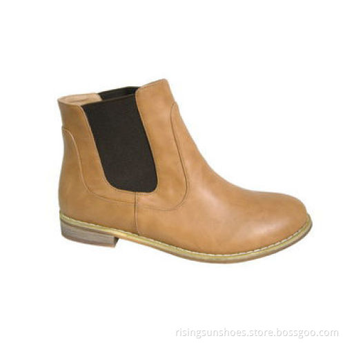 Women's Dress Boots, Short Ankle Bootie Style with Trendy Design, Elastic Piece at Side, Wood Heel